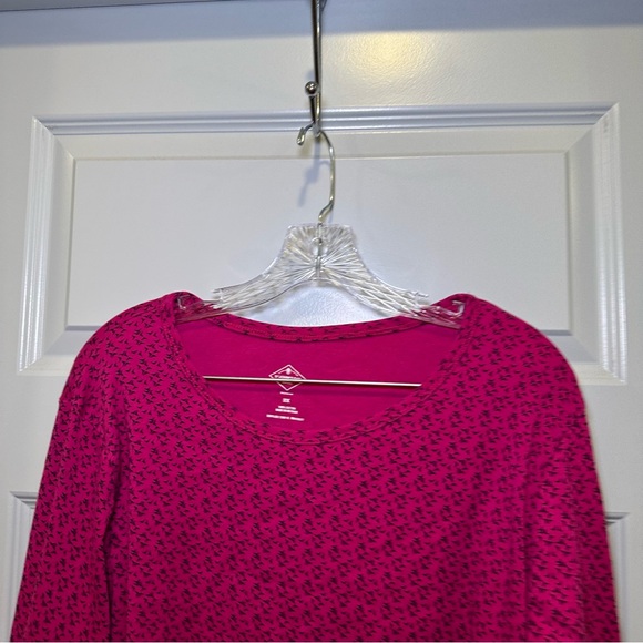 St. John’s Bay Pink Print Scoop Neck Long Sleeve Tee size 3X - Picture 3 of 6